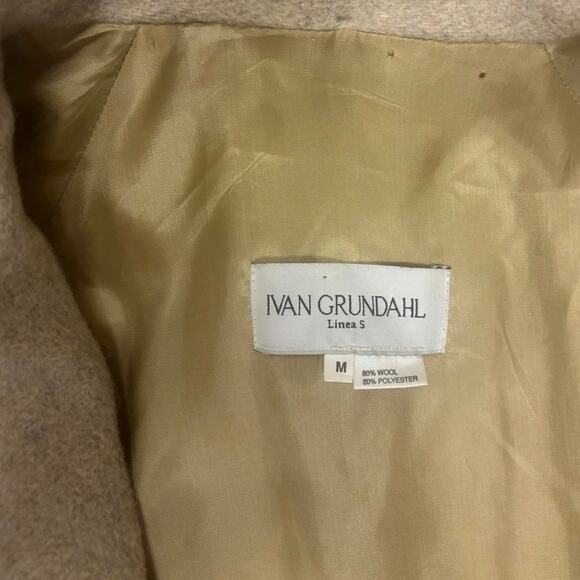 Ivan Grundahl Linea S Oversized Wool Winter Maxi Over Coat Tan EUC Size Medium - Picture 4 of 6